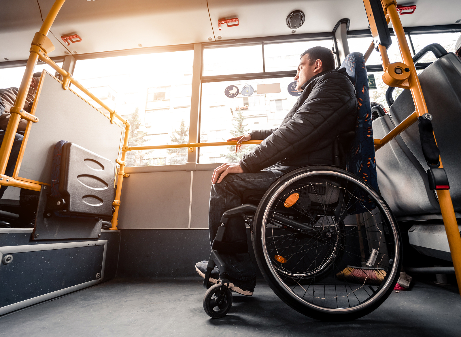 kwk powerchair - Person with a physical disability inside public transport