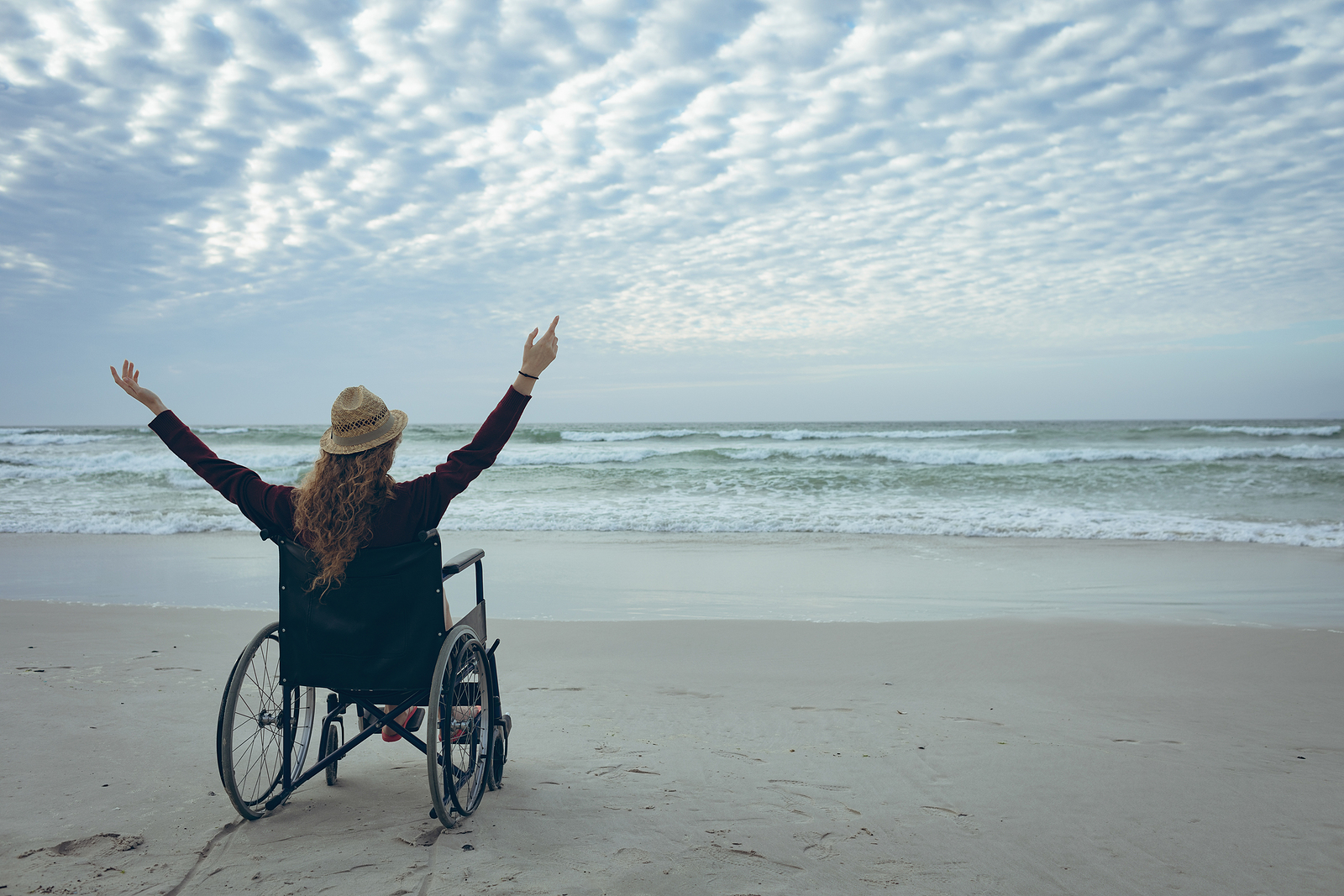 Wessex Healthcare supplies quality mobility products and independent living aids to the less abled and disabled wheelchair - woman sitting on wheelchair
