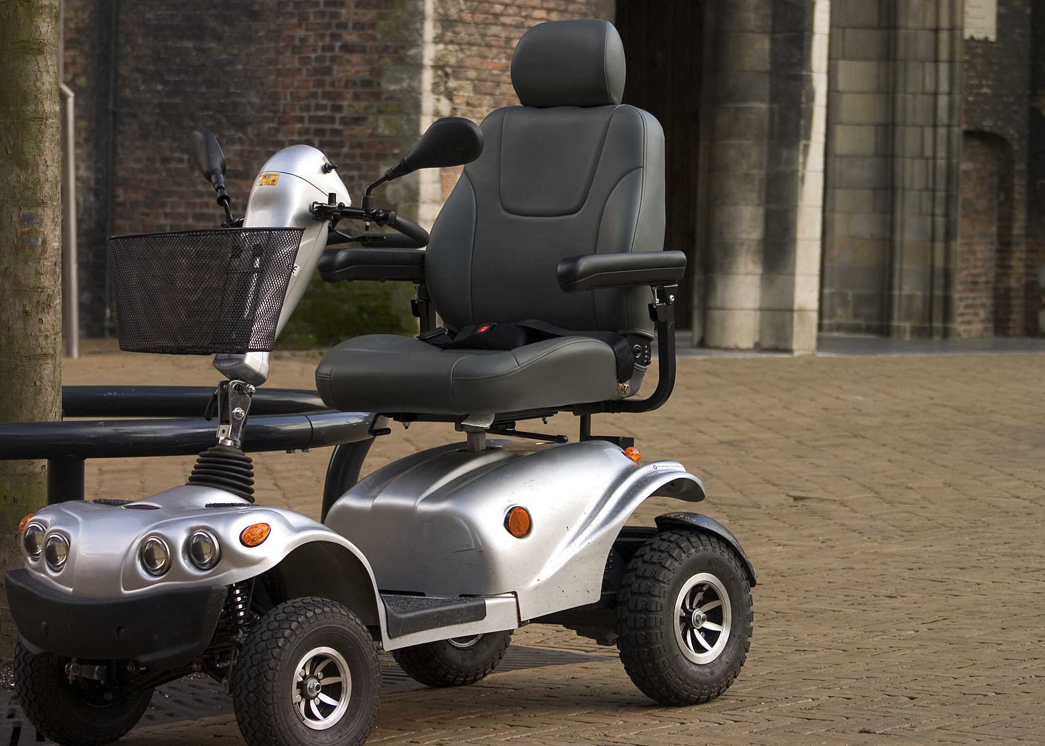 Wessex Healthcare supplies quality mobility products and independent living aids to the less abled and disabled mobility scooters for sale - close-up of scooter